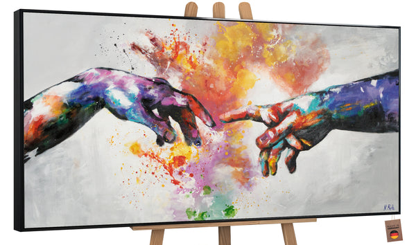 Moderne Abstrakte Kunst: Handgemalte Bilder auf Leinwand "Galaktisch"