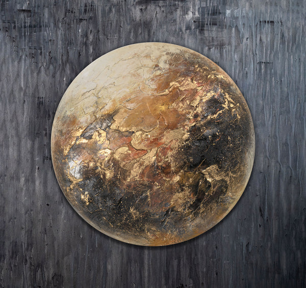 Acrylgemälde in Planetenform für moderne Wanddekoration - Venus