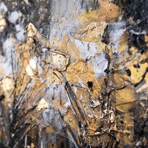 Modernes Bild auf Leinwand mit goldfarbener Struktur