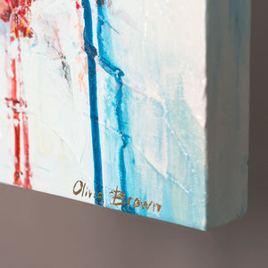 Moderne Kunst für Wohnzimmer – Buntes Acrylbild "Fluss der Energie" 115x50cm