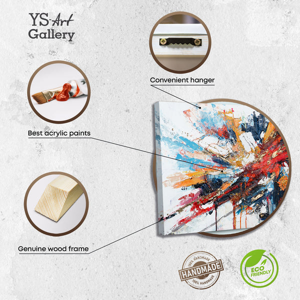 Moderne Kunst für Wohnzimmer – Buntes Acrylbild "Fluss der Energie" 115x50cm