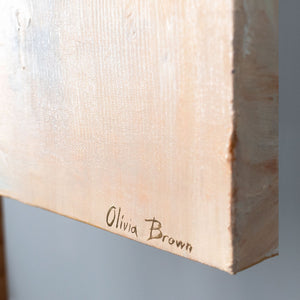 Moderne Acrylmalerei mit Feder – Wanddeko handgemalt "Leuchtendes Gefieder" 115x50cm