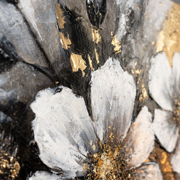 Florale Acrylmalerei auf Leinwand – Moderne Wandkunst "Das Glühen der Farben" 115x50cm