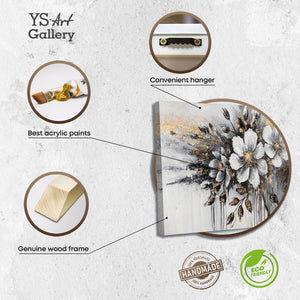 Florale Acrylmalerei auf Leinwand – Moderne Wandkunst "Das Glühen der Farben" 115x50cm