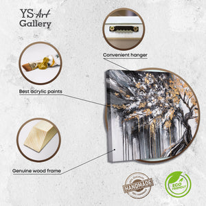 Leinwandbild mit Holzrahmen – strukturierte Acrylmalerei modern