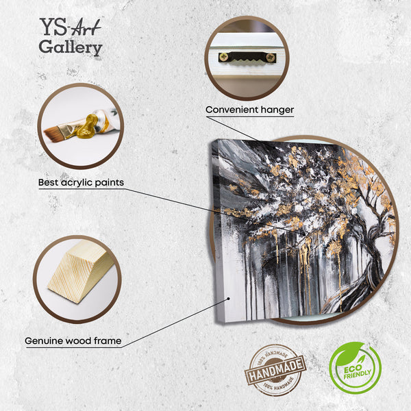 Leinwandbild mit Holzrahmen – strukturierte Acrylmalerei modern