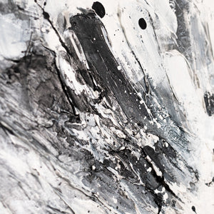 Strukturierte Acrylfarbe schwarz-weiß – abstraktes Auto Gemälde