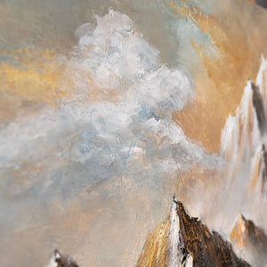 gemälde berge, gemälde beige, acryl malerei