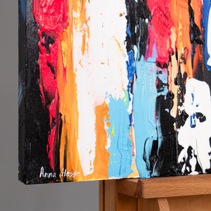 Rand des Leinwandbildes – handgemalte Strukturmalerei