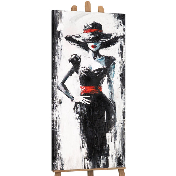 Leinwandbild auf Staffelei mit abstrakter Damen‑Silhouette
