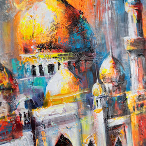 Acrylbild architektur abstrakt mit orientalischen Kuppeln