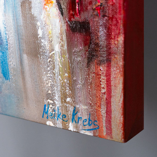 Seitenansicht moderne wandkunst leinwand mit Signatur