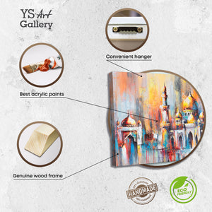 Hochwertige acrylmalerei auf leinwand mit holzrahmen und aufhängung