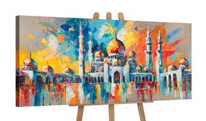 Acrylgemälde auf Staffelei – Abstrakte Architektur Wanddeko Leinwand
