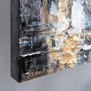  Seitenansicht Leinwandbild mit dickem Acrylrand und Signatur