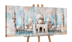 Acrylbild mit Moschee auf Staffelei – orientalische Wandkunst