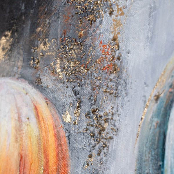 Detail Acrylbild Heißluftballons mit goldenen Akzenten