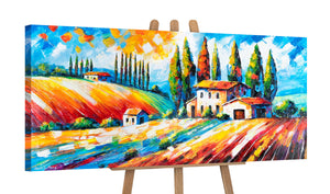 bild auf staffelei landschaft, acrylbild leinwand farbig