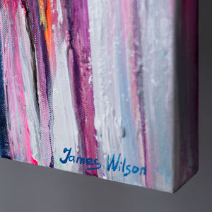 Seitenansicht Leinwand – Acrylfarben abstrakt mit Künstlername
