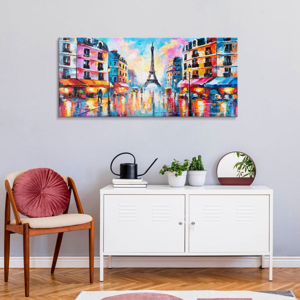 wandbild innenraum, stadtansicht wohnzimmer deko