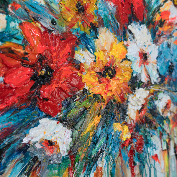 blumen nahaufnahme bunt, abstrakte florale kunst