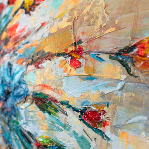 blumenstrauß perspektive, farbverlauf auf leinwand