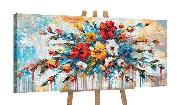 bild staffelei blumen, acrylmalerei auf leinwand