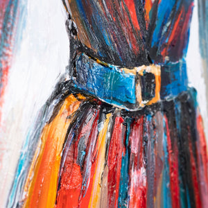 Nahaufnahme Hüftbereich – Strukturierte Acrylmalerei modern