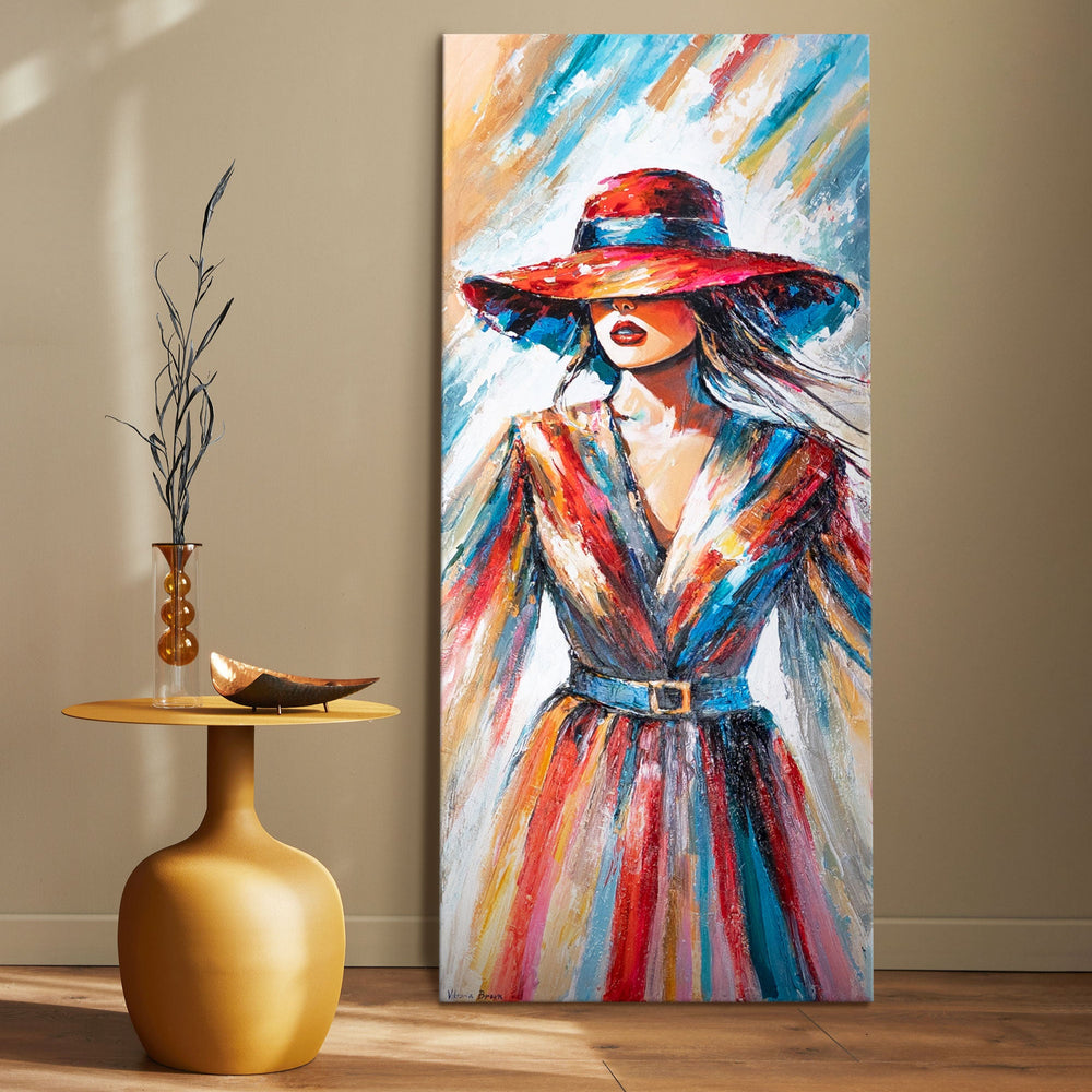Wohnzimmer mit Acrylbild Frau – Moderne Wandgestaltung
