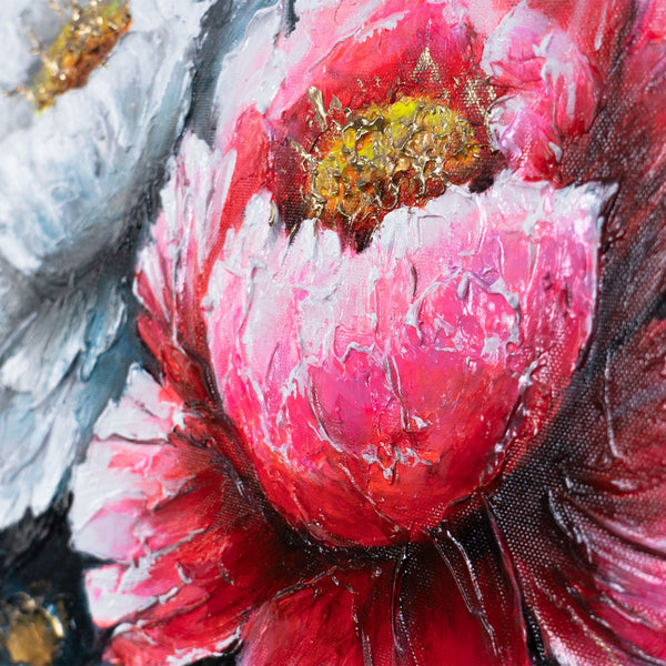 Makroaufnahme Blüte auf Leinwand – moderne Blumenmalerei