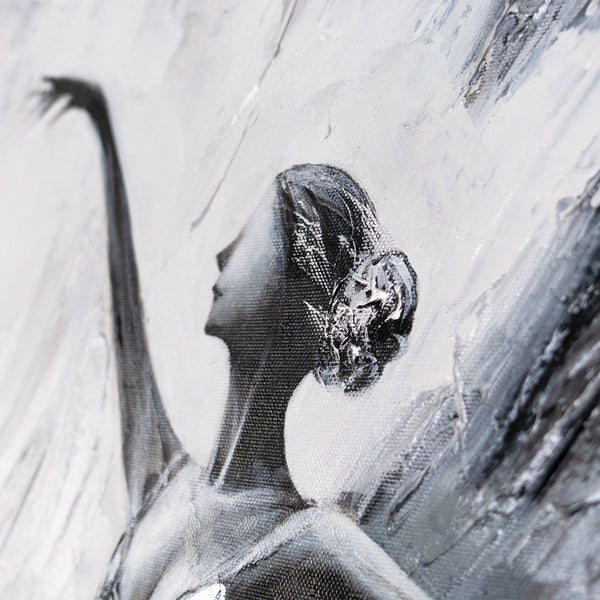 Close‑up Ballerina‑Profil in abstrakter Malerei