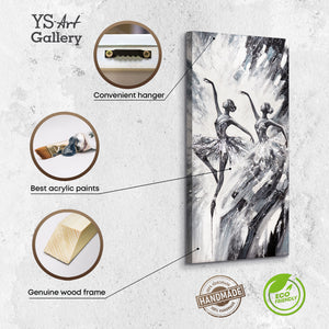 Infografik Acrylbild Leinwand mit Ballerina & Aufhänger