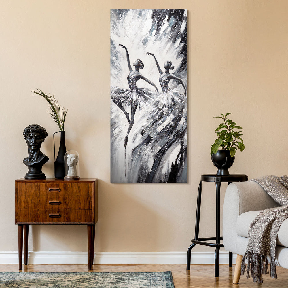Wohnzimmer Wanddeko Leinwandbild Ballerina über Sofa