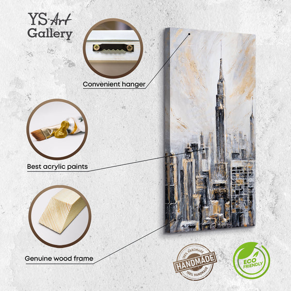 Infografik Acrylbild Cityscape Material Leinwand Farben