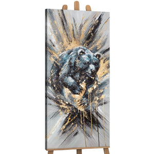 Handgemaltes Tierbild mit Bärenmotiv auf Staffelei