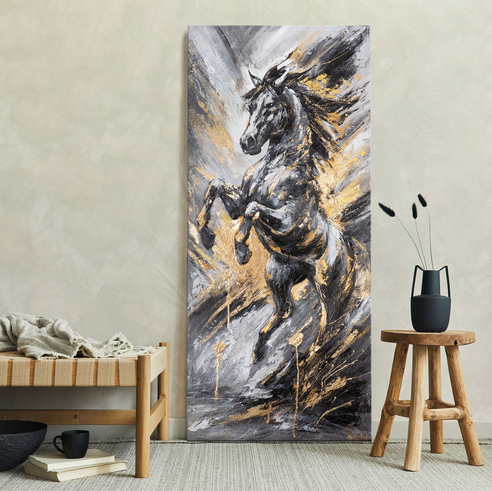 Acrylbild Pferd im Wohnraum – moderne Wanddeko Leinwandbild