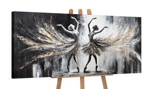 Acrylbild Ballerinatanz auf Staffelei – Leinwand Wandkunst