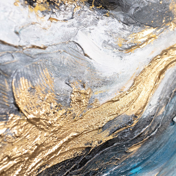 Goldakzente auf abstrakter Acrylmalerei Leinwand