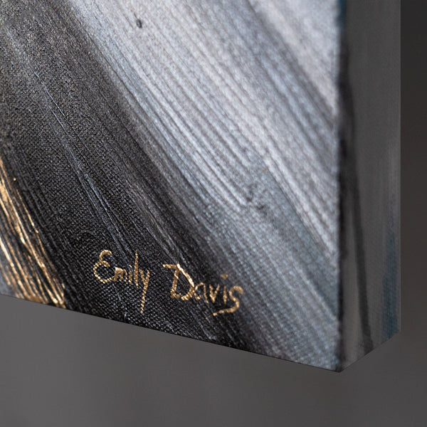  Signatur auf Leinwandbild mit Acrylstruktur