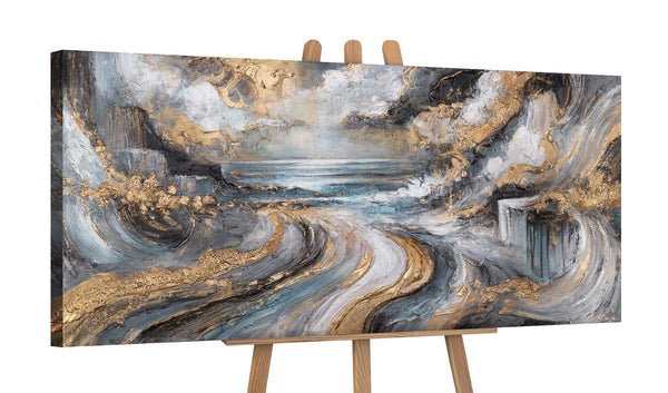 Handgemaltes Acrylbild „Das Gold der Winde“ auf Staffelei