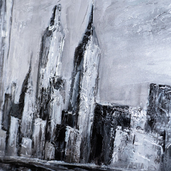 Moderne City auf Leinwand – handgemaltes Stadtbild Kunstwerk