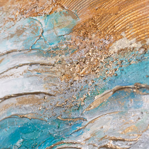 Bewegung im Meer Acrylbild mit abstrakter Farbstruktur