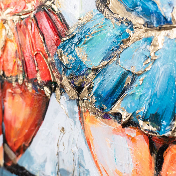 Struktur Acrylmalerei Detail – farbiges Kleid Gemälde Leinwand