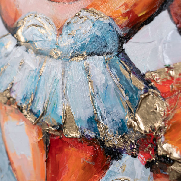Acrylbild modern mit Goldstruktur – Kleid Detail auf Leinwand