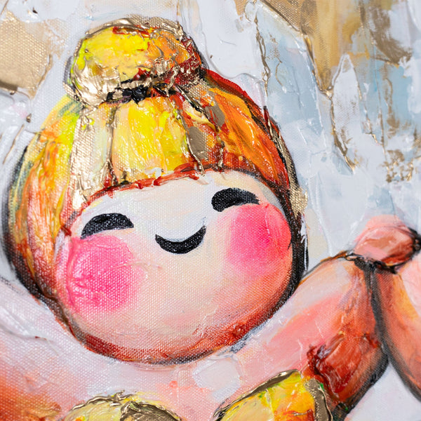 Gemälde Tänzerin auf Leinwand – Acrylkunst humorvoll handgemalt