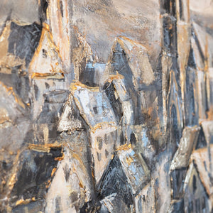 Acryl Gemälde Details von Häusern auf Leinwand