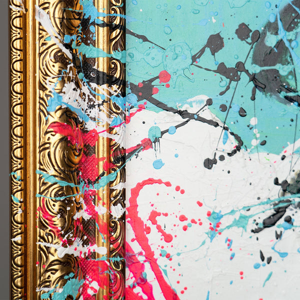 Abstraktes Portrait Acrylmalerei Handgemalt Relief Kunst