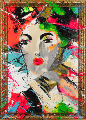 Abstraktes Portrait Leinwandbild