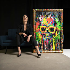 Abstraktes Portrait Leinwandbild Acryl moderne Wandkunst