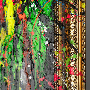 Moderne Wandkunst Portrait Acrylbild Neonfarben Struktur